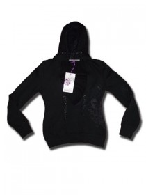 Broadway Damen Kapuzen Pullover schwarz Detail 01