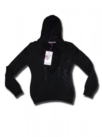 Broadway Damen Kapuzen Pullover schwarz